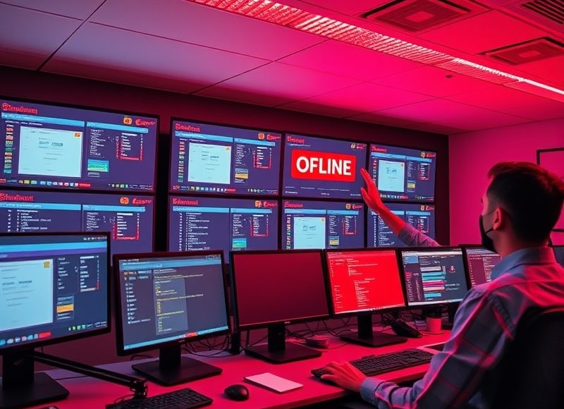 Antes — Terminal caído y sin aviso: el problema se descubre cuando ya hay gente esperando.